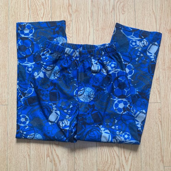 Boys Fleece Onesie Pajama Pant Set Blue Grey L - Picture 3 of 5